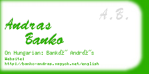 andras banko business card